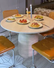 Ruokapöytä MURTLE Valkoinen 110 cm 110 cm Mangopuu_1176516