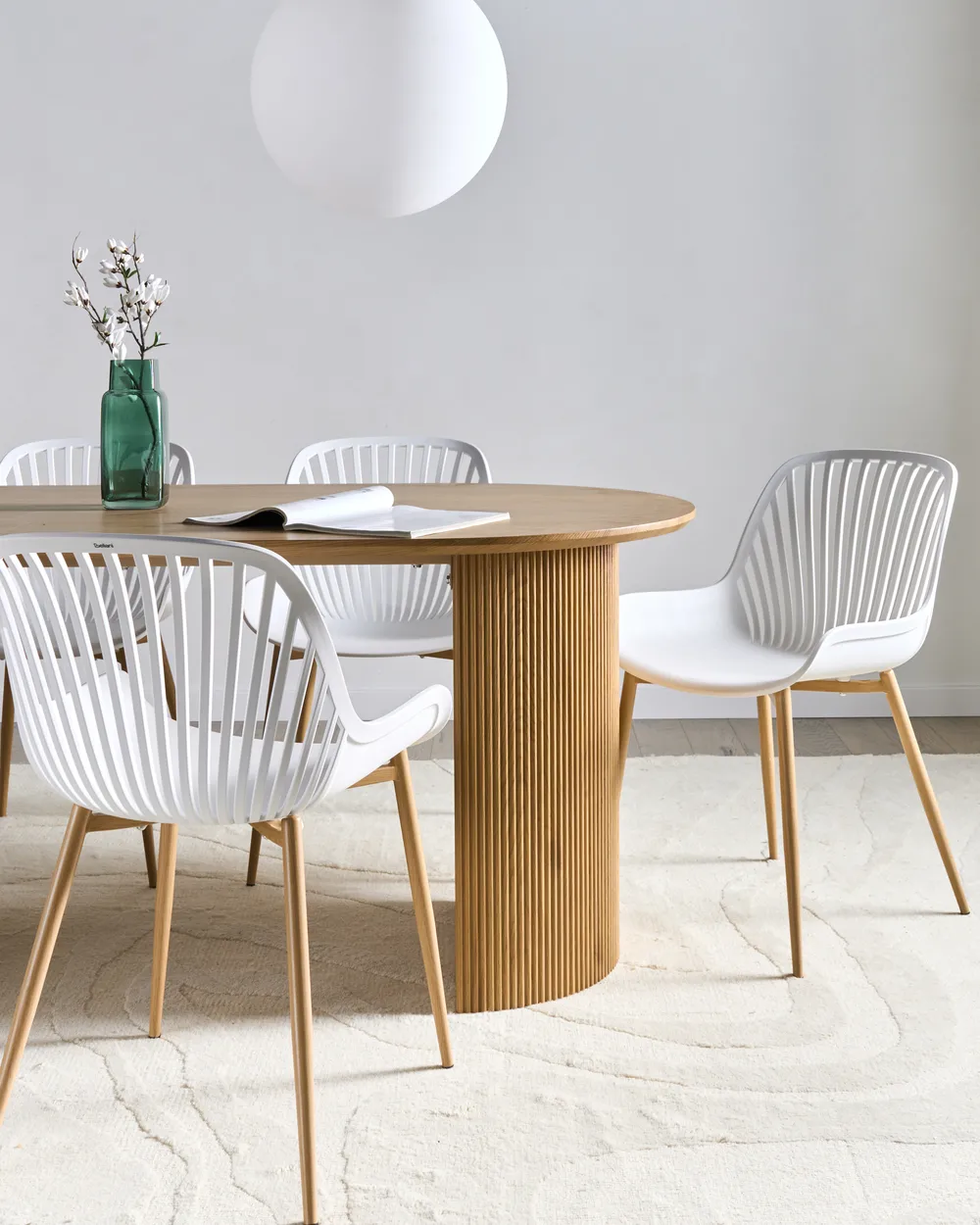 Set of 4 Dining Chairs KLEVE White