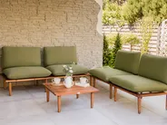 Garden Lounge Set with Table 4 Seater FRASCATI Modular Certified Acacia Wood Olive Green_931051