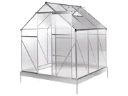 Garden Greenhouse APULIA 191 cm 190 cm Silver_1005239