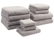 Set of 11 Towels ATAI Cotton Light Grey_1067800