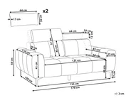Sofa 2 Seater VEGAMO Fabric Light Grey_925052