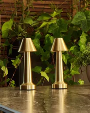 Set of 2 Wireless LED Table Lamp JOANES with Dimmer Metal Gold_940386