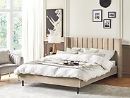 Bed Velvet VILLETTE 180 x 200 cm (EU Super King) Beige_1183489