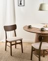Set of 2 Dining Chairs ANOKA Wood Dark Brown/ Beige