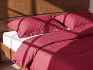 Duvet Cover Set PARKROSE 200 x 200 cm Sateen Cotton Burgundy_1071711