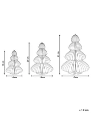 Set of 3 Figurines NILGIRI 15/20/25 cm Christmas Tree Beige_947680