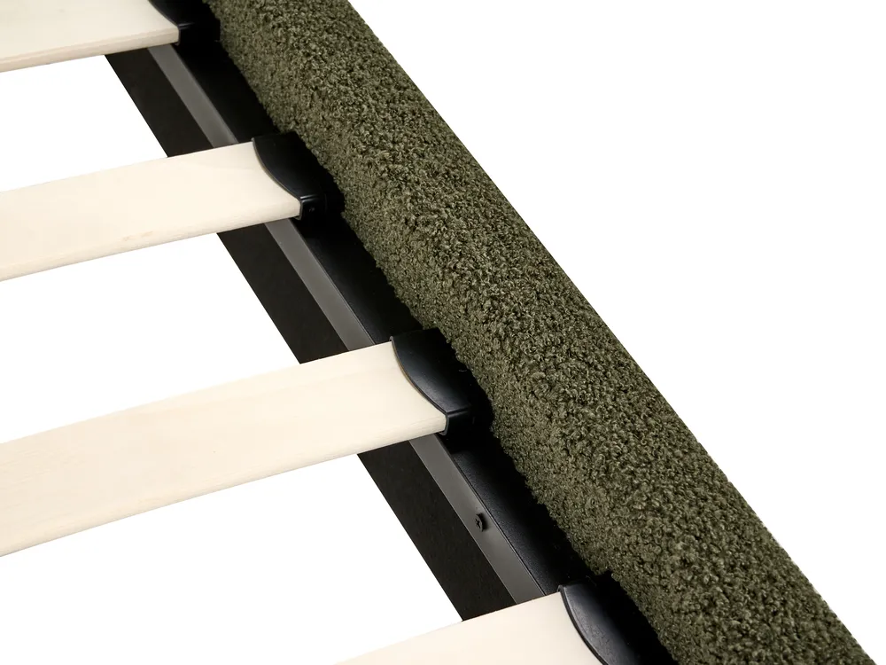 Bed without Headboard Boucle ROANNE 90 x 200 cm (EU Single) Dark Green_992174