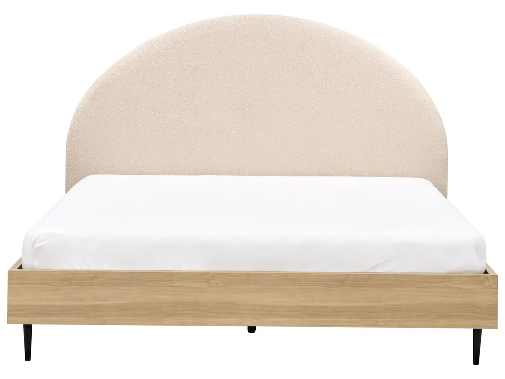 Säng med lamellram Bouclé MILLAY 180 x 200 cm Beige_971553