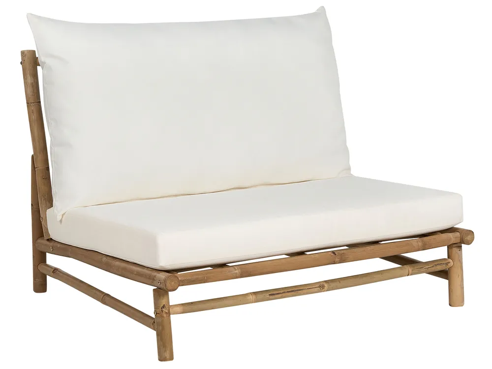 Trädgårdssoffgrupp med bord 2-sits TODI Bambu Off-White_872754