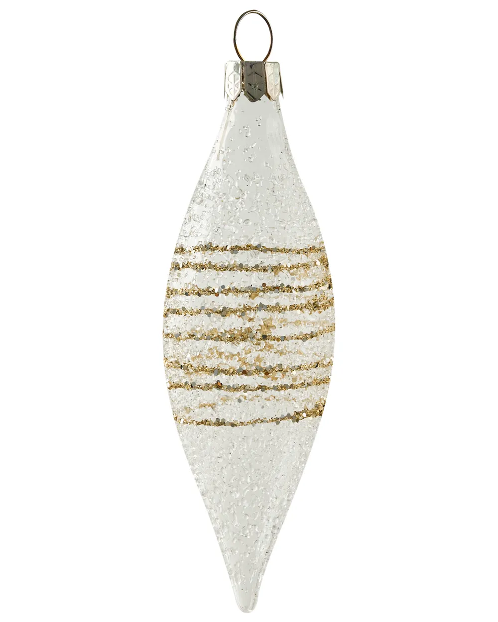 Set of 25 Baubles ICICLE Glass Transparent/ Gold_1028439