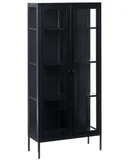 Glass Display Cabinet HARTY 80 cm Metal Black_850438