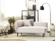Left-Hand Chaise Longue CHEVANNES Boucle Light Beige_877208