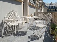 Bistro Table PAVIA 71 cm 71 cm Metal Off-White_1054327