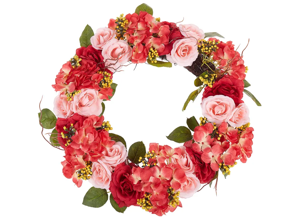 Decorative Wreath AGULO 50 cm Red