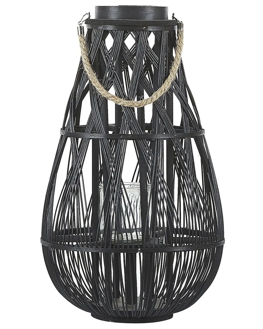 Lantern TONGA 56 cm Bamboo Black