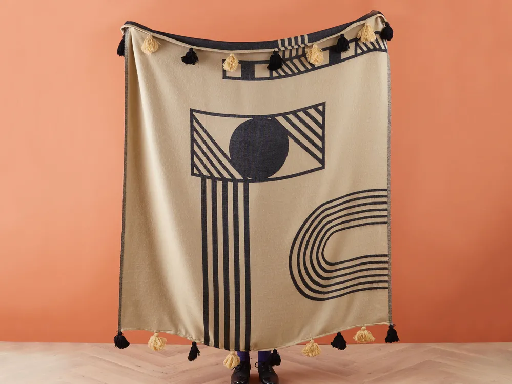 Pläd THAPREK 130 x 170 cm Beige_868835