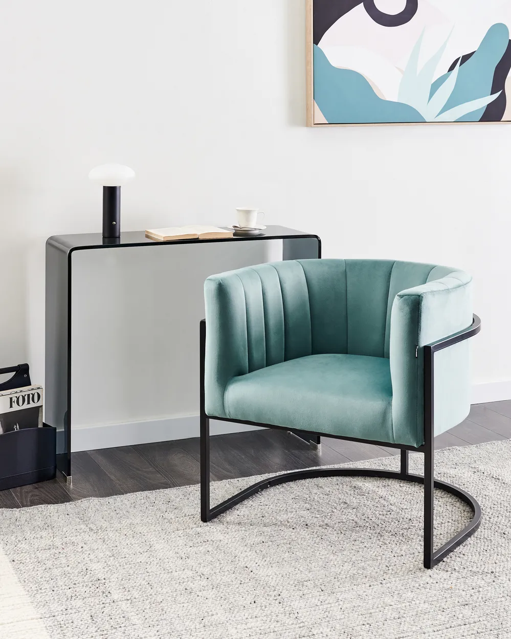 Armchair LARVIK II Velvet Mint Green
