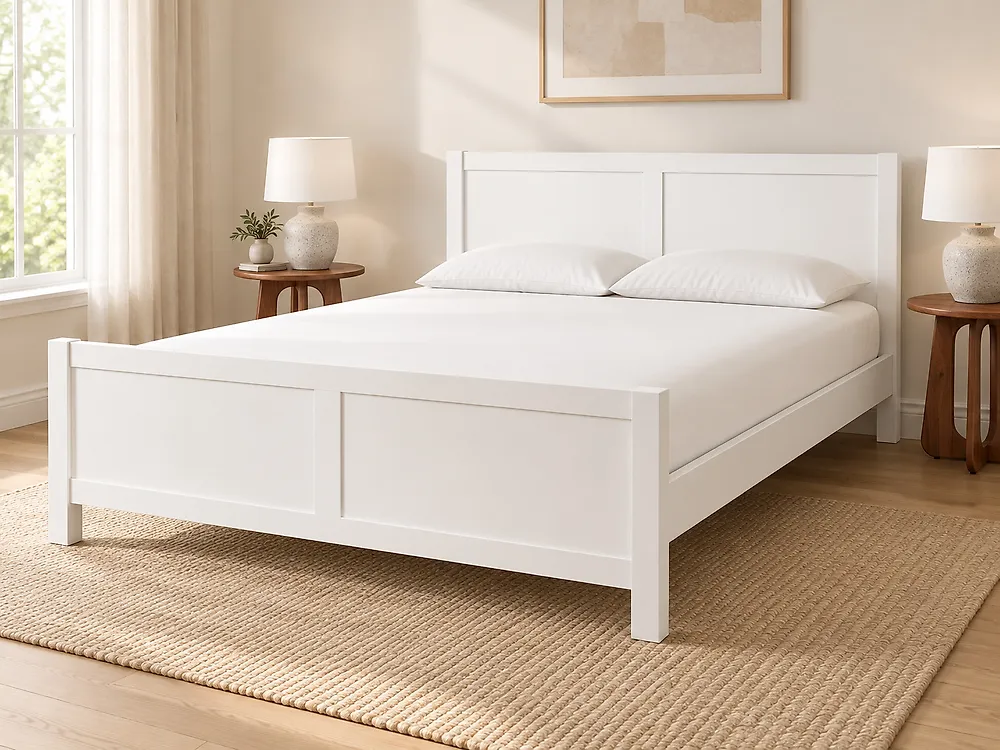 Bed Wood CHAMPAGNAT 180 x 200 cm (EU Super King) White_1176555