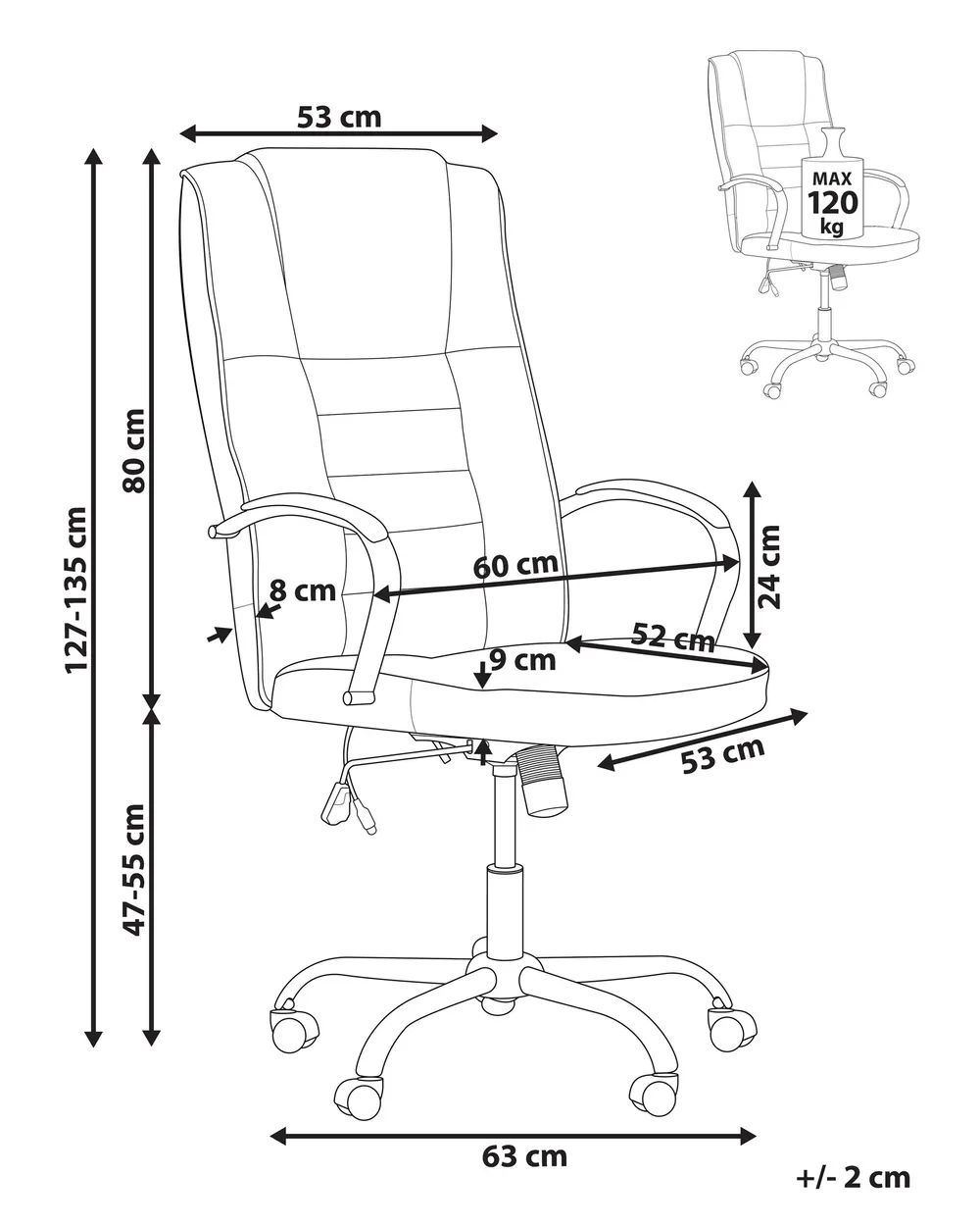 Massagestol med uppvärmning GRANDEUR Konstläder Beige_816152