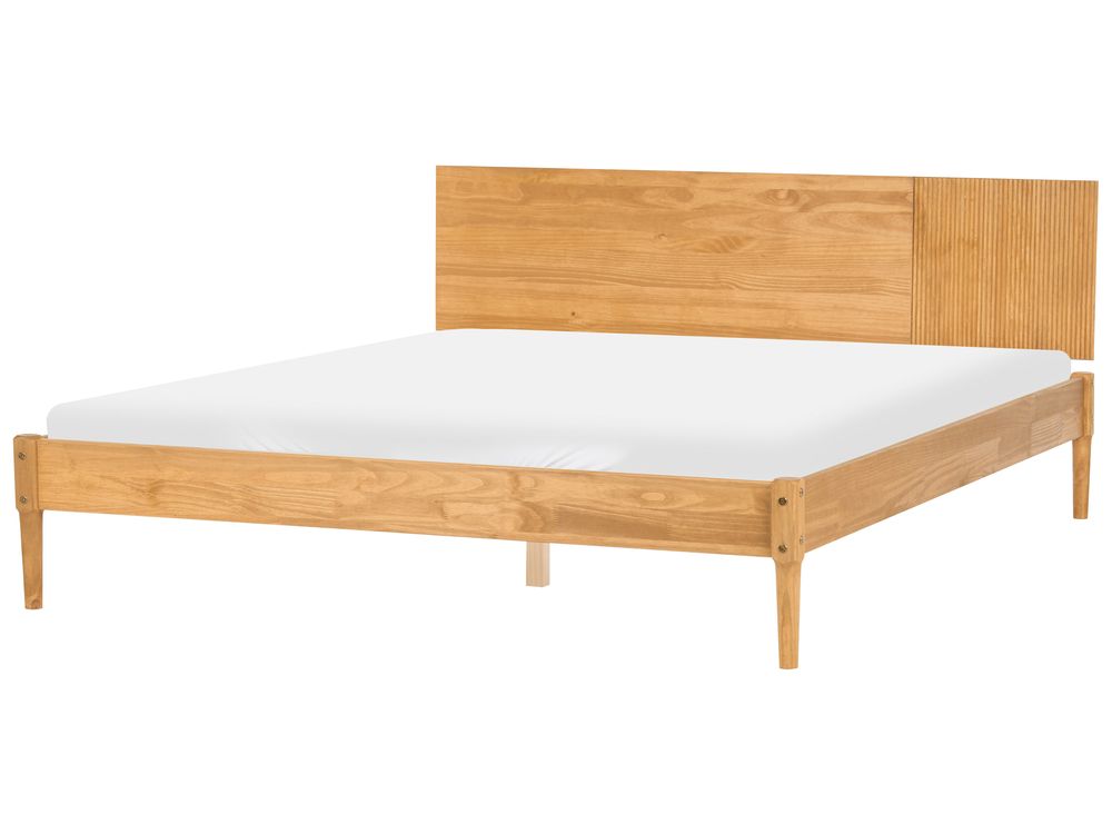 Bed Pine Wood FLAVIGNAC 180 x 200 cm (EU Super King) Light Brown
