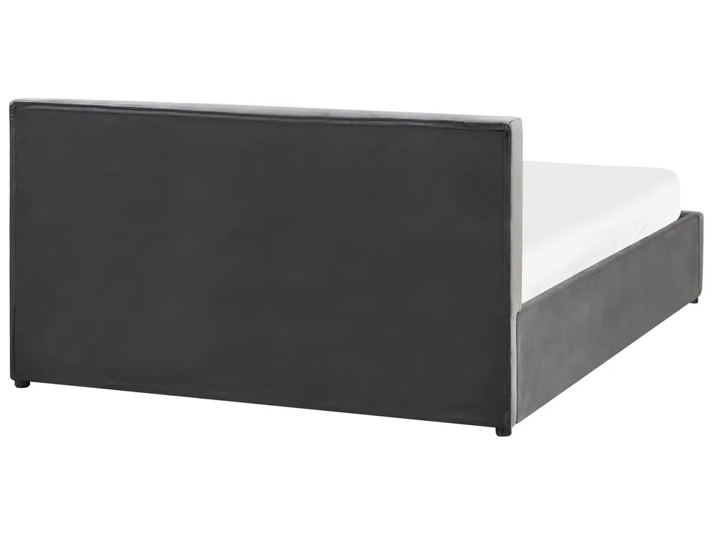 Säng med förvaring BOUSSE Sammet Mörkgrå 140 x 200 cm_862586