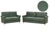 Living Room Set 5 Seater RONNEBY Corduroy Dark Green