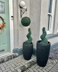 Kukkaruukkusetti 2 kpl CEDRUS 37/45 cm Polyrottinki Musta_952994