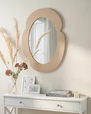 Väggspegel ALVENA 60 cm 80 cm Beige_1057663