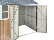 Trädgårdsskjul NOCCIANO 313 cm 220 cm Metall Brun_1020009