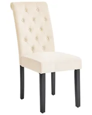 Set of 2 Dining Chairs VELVA Fabric Light Beige_970115
