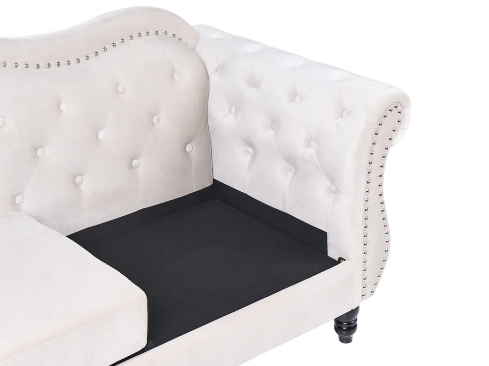 Sofa 3 Seater SKIEN Velvet Light Beige_743201