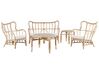 Garden Lounge Set with Table 4 Seater BRINDISI Rattan Natural