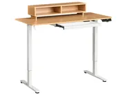 Työpöytä sähkösäädettävä LUCAMA 120 cm 60 cm USB-portilla Vaaleanruskea/valkoinen_1031012