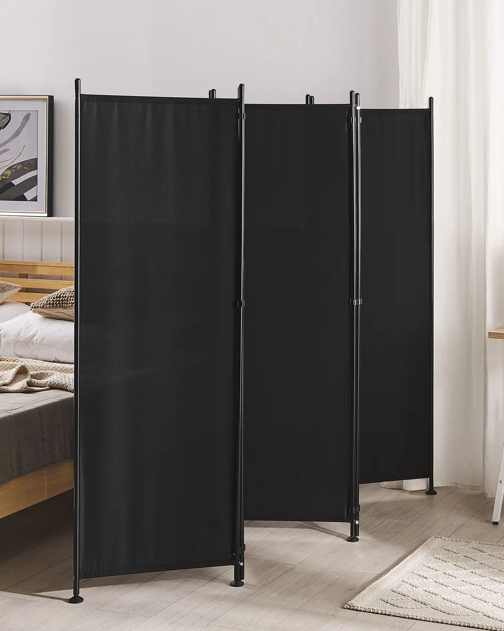 Rumsavdelare med 5 paneler NARNI 270 cm 170 cm Svart