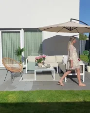 Frihängande parasoll 300 cm RAVENNA Ljusbeige_951362