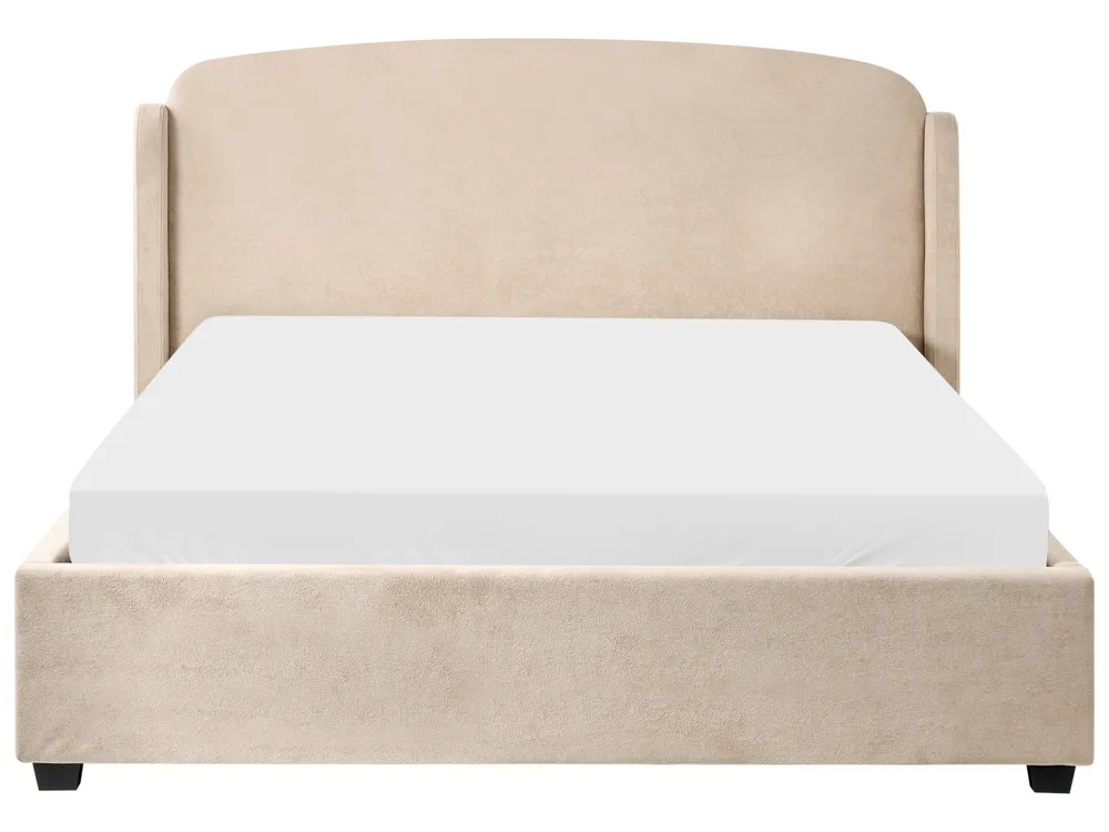 Ottoman Bed BERNAY Fabric Taupe 160 x 200 cm (EU King Size)_1025727