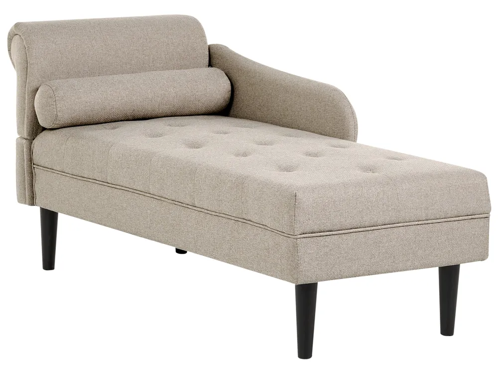 Left-Hand Chaise Longue YVOIRE Fabric Beige_1040584