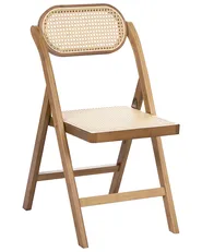 Set of 2 Dining Chairs Folding ORAISON Bamboo Wood Brown_1048926