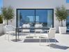 Garden Dining Table SOVARETO 180 cm 90 cm Marble Effect Black Marble
