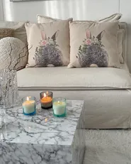 Set of 2 Decorative Cushions FATSIA Cotton 45 x 45 cm Taupe_974886