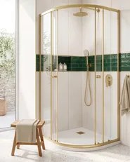 Shower Enclosure ONELLI 900 x 900 x 1900 mm Gold_1114934