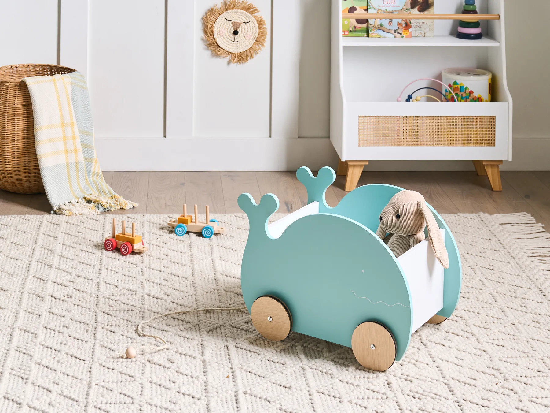 Toy Box with Wheels WOOLI 30 cm Blue_1027855