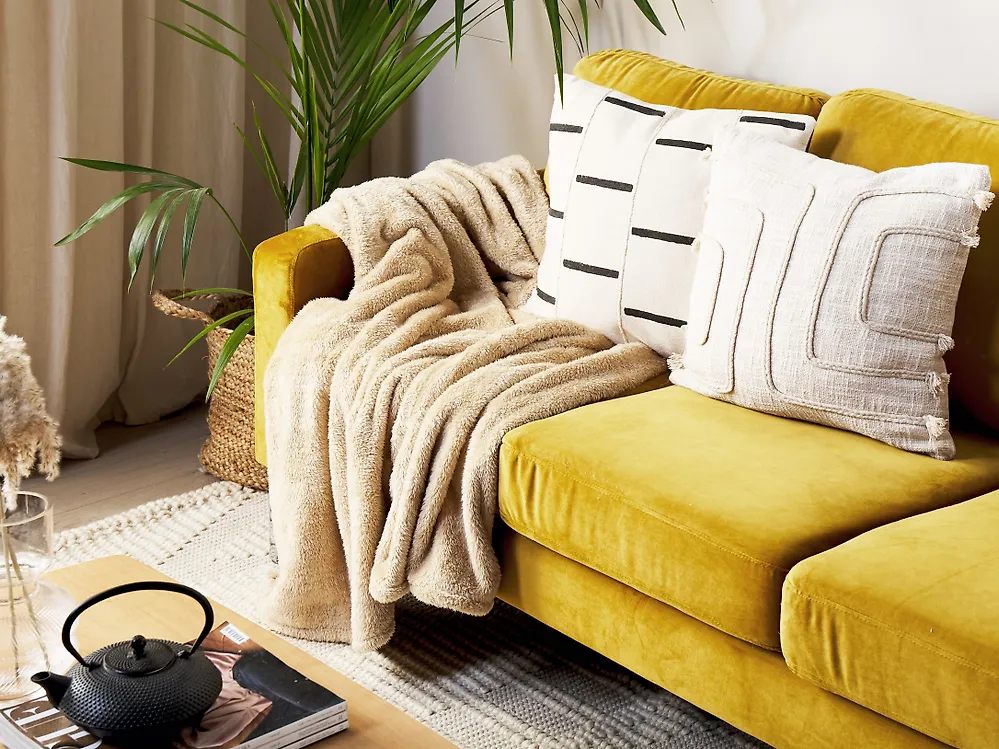 Blanket NAMDU 125 x 150 cm Beige_1183648