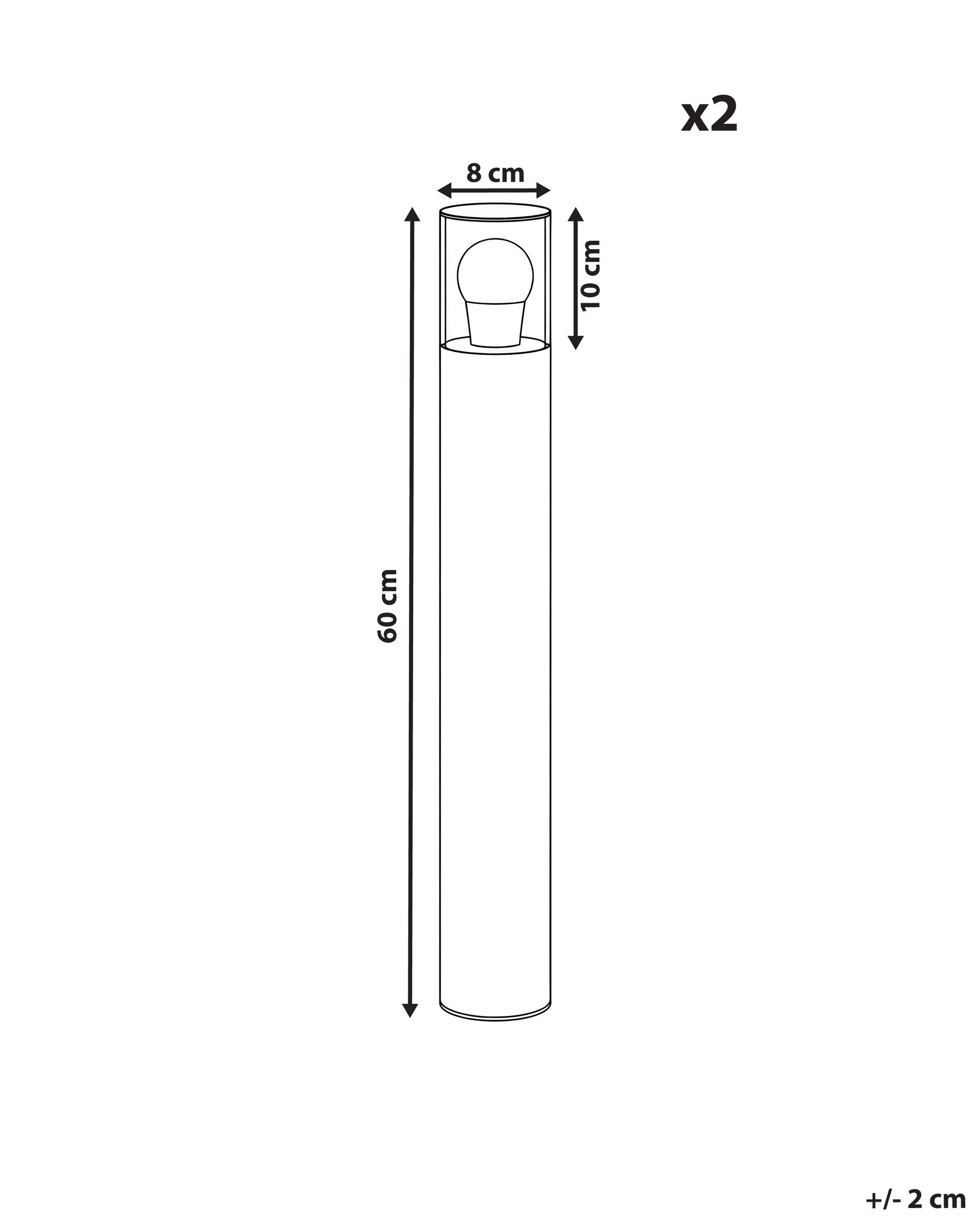 Set of 2 Outdoor Bollard Lamps ELRICK Black_1103821