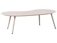 Trädgårdssoffbord PARORI 65 cm 130 cm Metall Beige_1015579