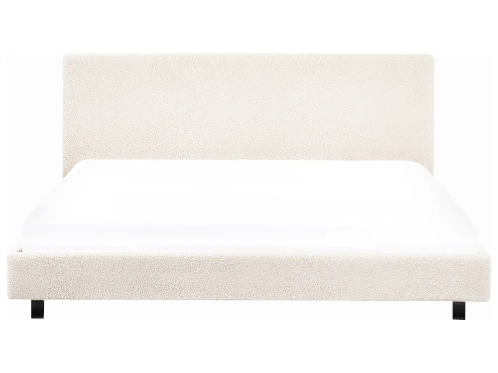 Säng med lamellram Bouclé ALBI 180 x 200 cm Off-White_981965