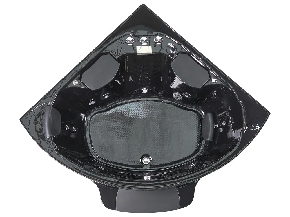 Corner Hot Tub with LED CUYABENO 2110 x 1500 mm Black_1033704