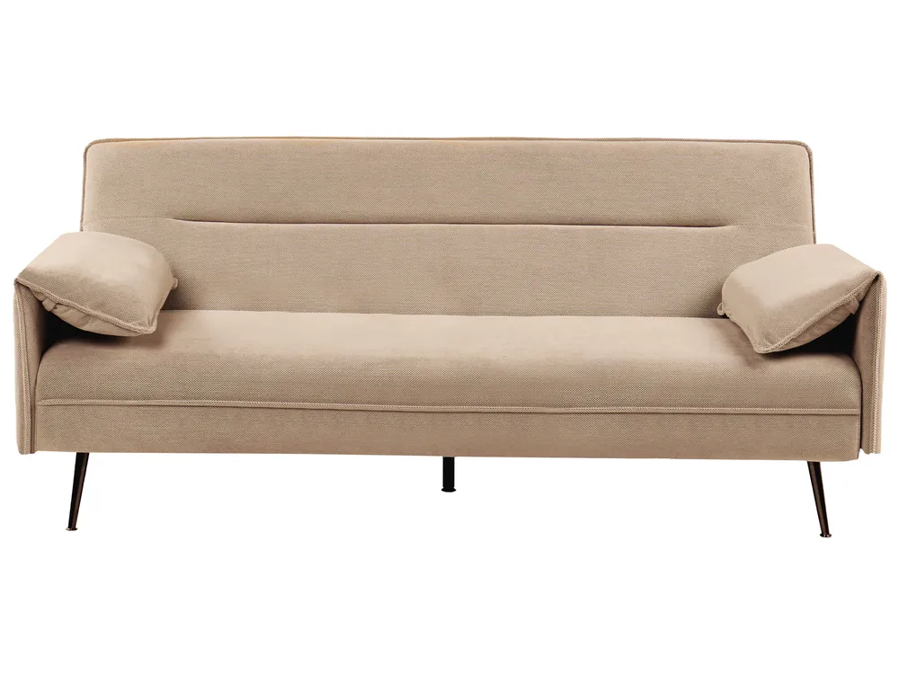 Sofa Bed 3 Seater VAYLA Fabric Light Brown