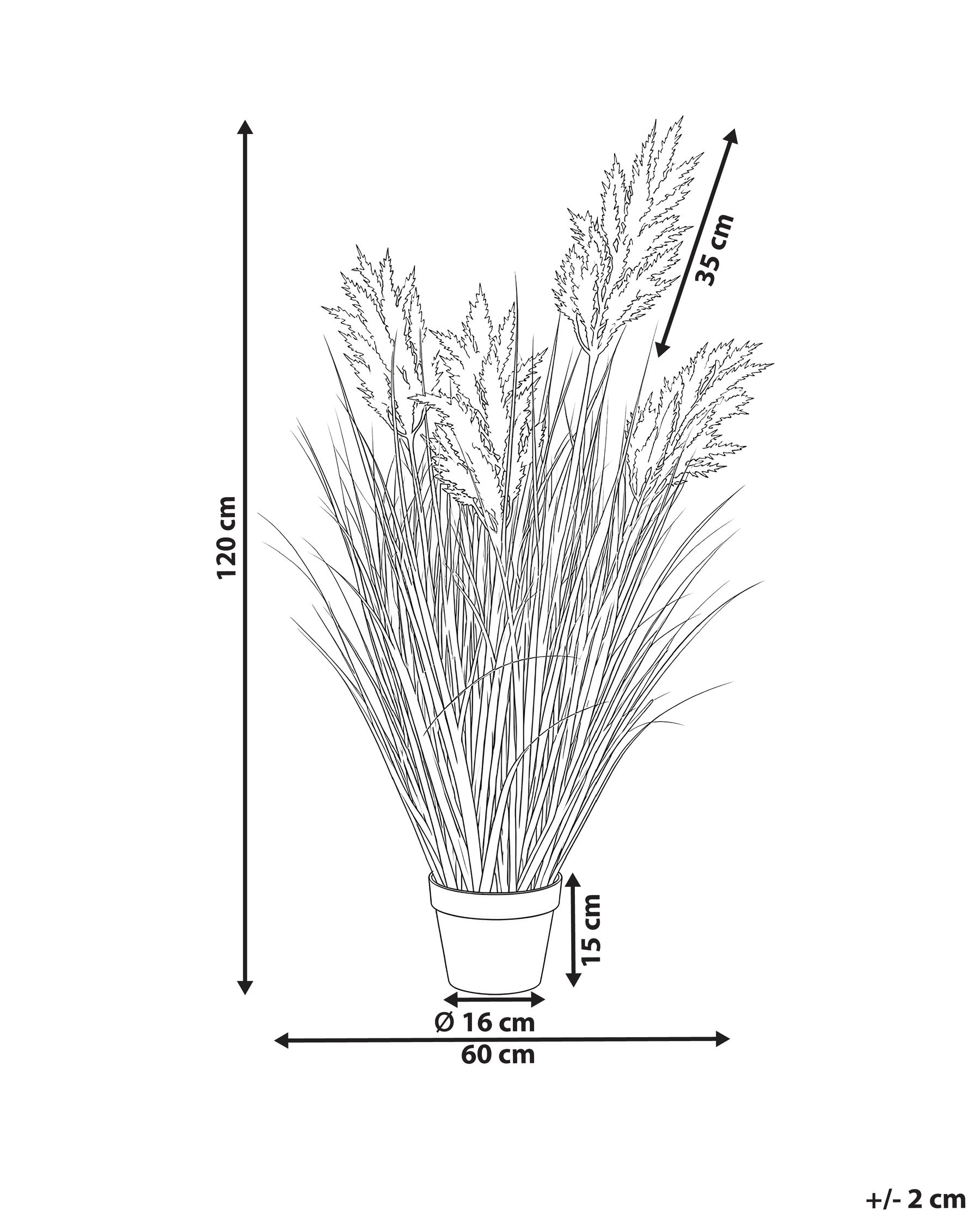 Konstgjord växt MISCANTHUS GRASS 120 cm Brun_1090820
